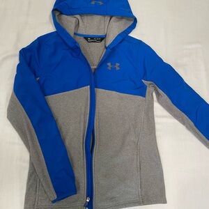 UNDER ARMOUR Cold gear Loose Kids YXL  Hoodie Full Zip. Blue & Gray